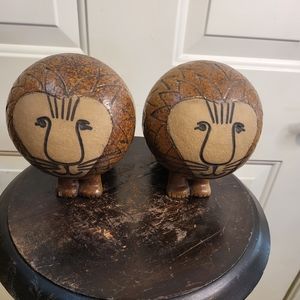 Lisa Larson (Africa 1964) Gustavsberg Pair of Vintage "Lustrous Lions"  …